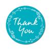 Darling Souvenir 1.6 Inches Round Rose Hand Draw Floral Wreath Black Thank You Stickers-45
