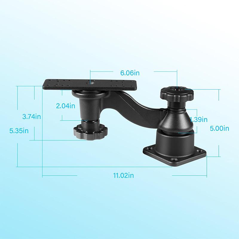 Fish Finder& Chartplotters Mount with 6-inch Swing Arm for 5" To 12" Screens Compatible with Garmin, Humminbird, Lowrance & More