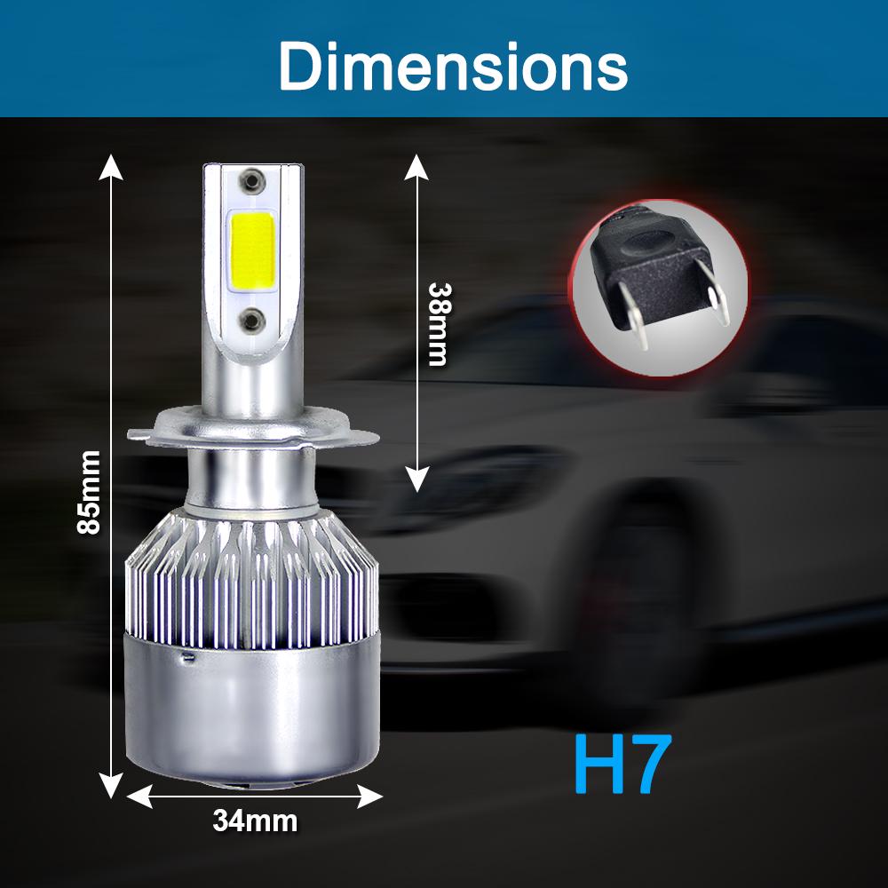 Led Headlight Kit H7 200w 20000lm 6000k Super Bright Universal Durable Car Accessories Led Headlight Bulbs Fog Bulb