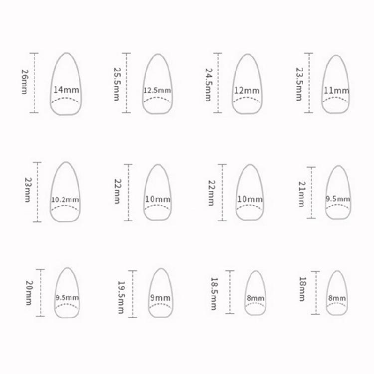 Press on Nail Stilettos Almond Fake Nail French Full Cover Acrylic False Nail Valentine Design Fake Nail for Women Girls