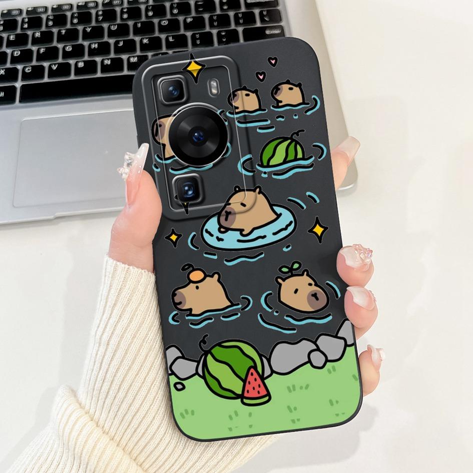 For Huawei P60 Pro Case MNA-LX9 Cover Cute Cartoon Rabbit Panda Soft Liquid Silicone Protective Cover For HuaweiP60 P60 Art Capa