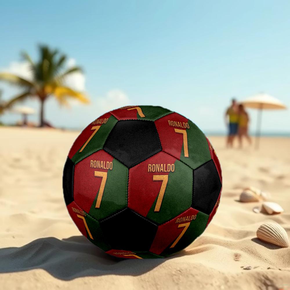 Cristiano Ronaldo 7 Balón de Fútbol Colorido Para Todas las Edades Cosido a Máquina PVC Listo para la Competición Duradero Alto Rebote. TAMAÑO5