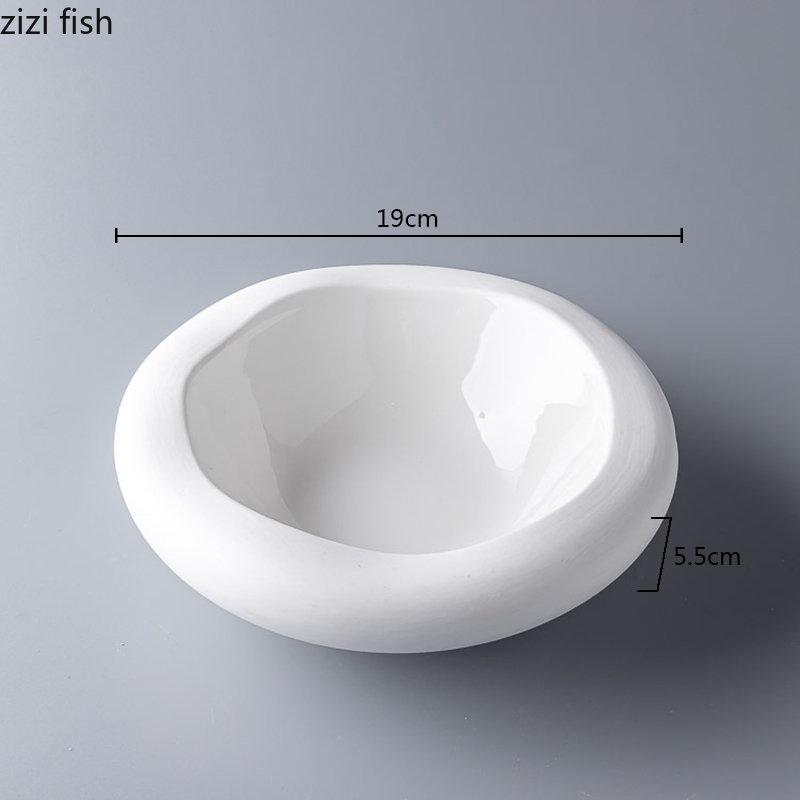 Ceramic Soup Bowl Restaurant 7.5-inch Salad Bowl Dessert Bowls Pasta Bowls Thick Soup Bowls Household Solid Color Tableware