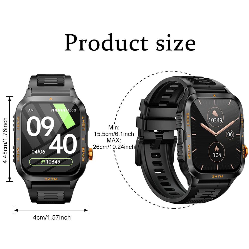 Smartwatch, QTLLBT, Outdoor-Sportuhr, unterstützt kabellose Anrufe, Fernfotoaufnahme und Musiksteuerung, überwacht über 100 Sportmodi, Herrengeschenk