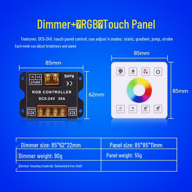 DC 12V-24V 30A LED Dimmer Switch: Stepless Brightness Control Knob