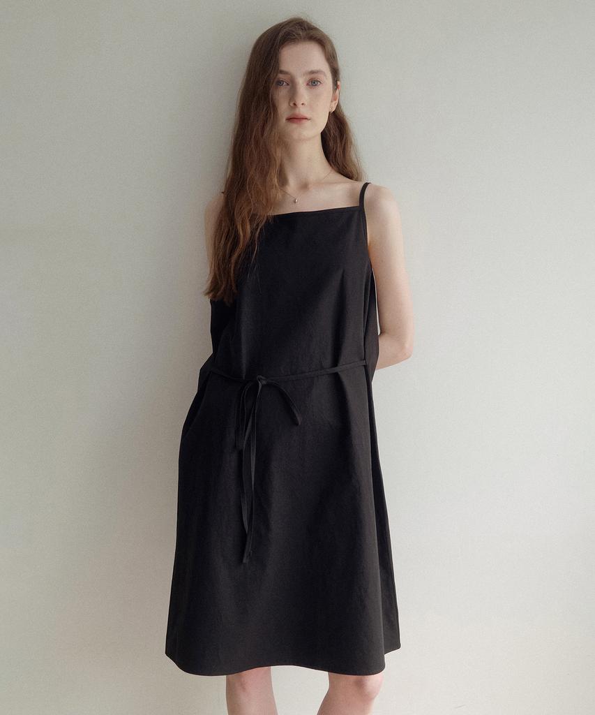 LENAV Linen Sleeveless One-Piece (Black)