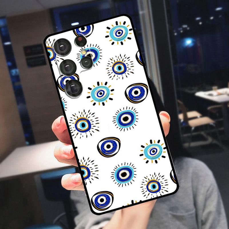 Evil Eye Lucky Eye Blue Cover For Samsung Galaxy S25 S24 S21 S22 S23 Ultra S9 S10 Plus S24 FE S21 FE Phone Case