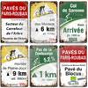 Tour de France Kovová cedule Cyklistická plaketa Paves Du Paris Roubaix Col du Galibier Col de Sarenne Alpe d'Huez Mont Ventoux Glandon