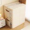 45×35×25cm Extra Large Cotton Linen Storage Box Dual-Window Zippered Organizer with Handles Quilt Storage Box for Home