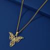 LIKGREAT Celtics Knot Wings Angel Necklace Hollow Hot Sale Big Butterfly Pendant Necklace Stainless Steel Jewelry Birthday Gift