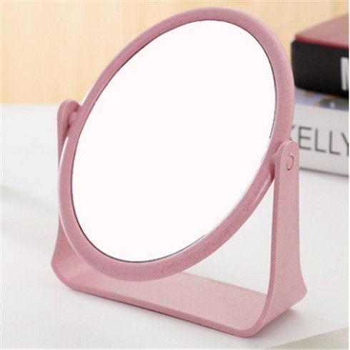 European Style Makeup Mirror Dual Side Rotating Desktop Vanity Mirror with Stand for Dorm
