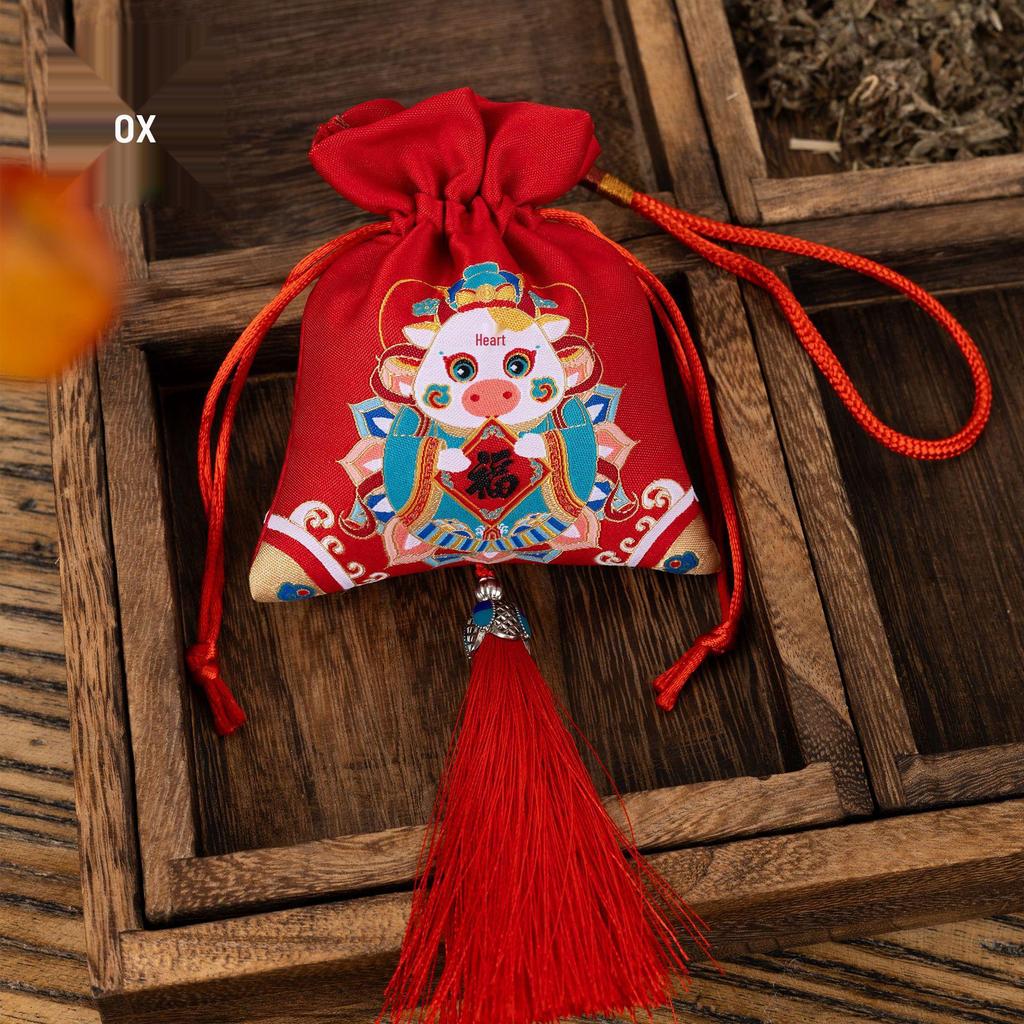 Chinese Zodiac Sachet: Ancient-Style Hanging Ornament with Tassel Perfume Bag