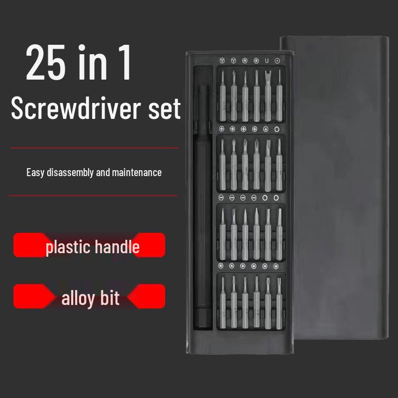 25-in-1 Multifunctional Screwdriver Set: 24-Piece Bit Set for Computer & Mobile Phone Repair, Carbon Steel Tools
