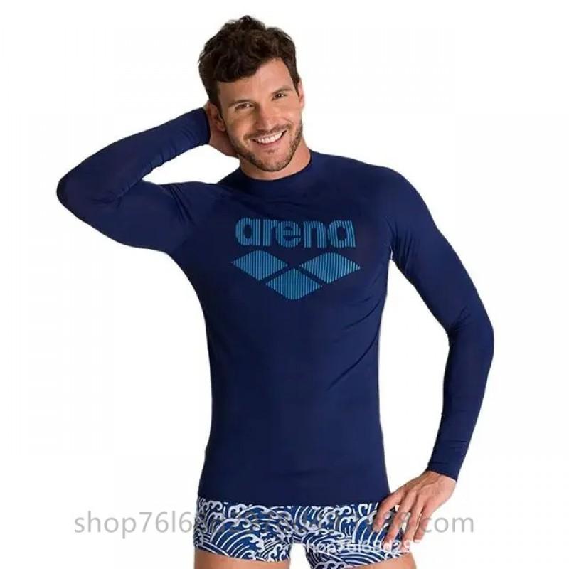 Mens UV Protection Long Sleeve Rash Guard Surfing Diving Swimming Water Sports Sun Quick Dry
