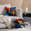 Cute PPaddington Bear Cushion Cover Pillowcase Short Plush Invisible zipper Room Sofa Cushion Cover