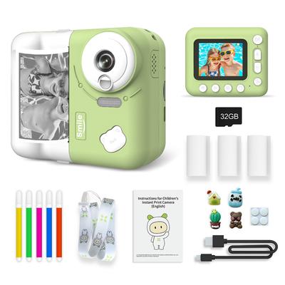 Fotocamera per bambini con stampa istantanea Fotocamera per bambini Fotocamera digitale 1080P per bambini Schermo IPS da 2,4 pollici Zoom 10X