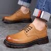 2024 Men's Retro Workwear Thick-Soled Leather Lace-Up Shoes, Style 11680