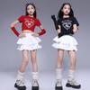 Korean Style Girls' Jazz Dance Set: Cropped Top & Sweatpants