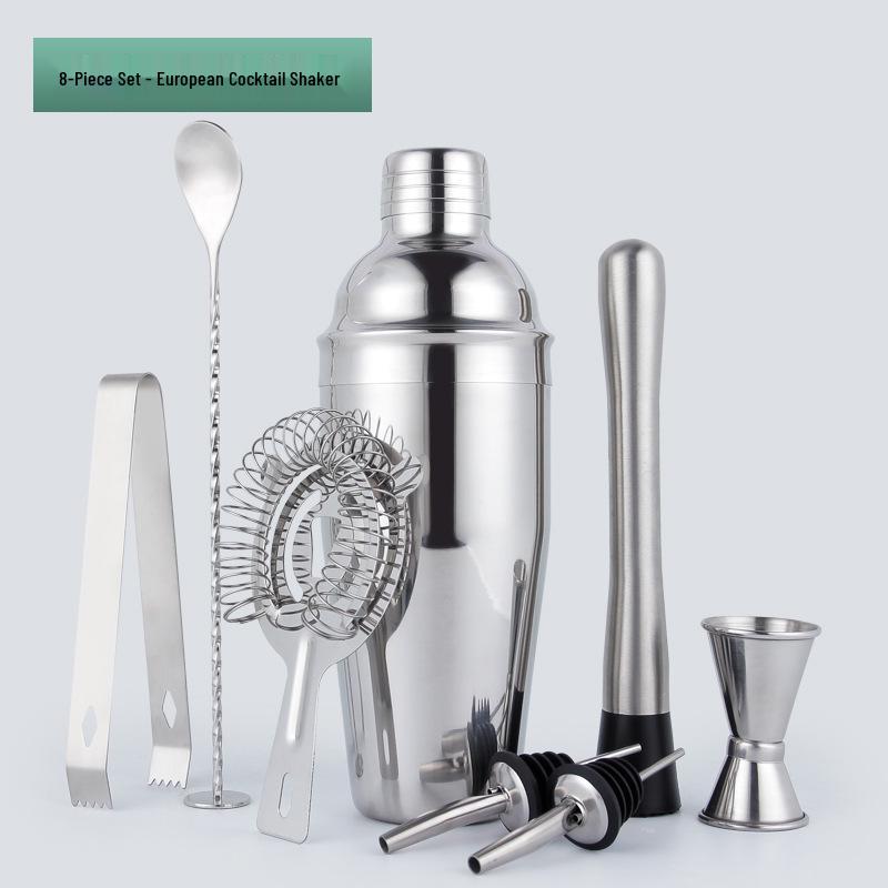 Stainless Steel Bartender Set: Boston Shaker & Cocktail Tools
