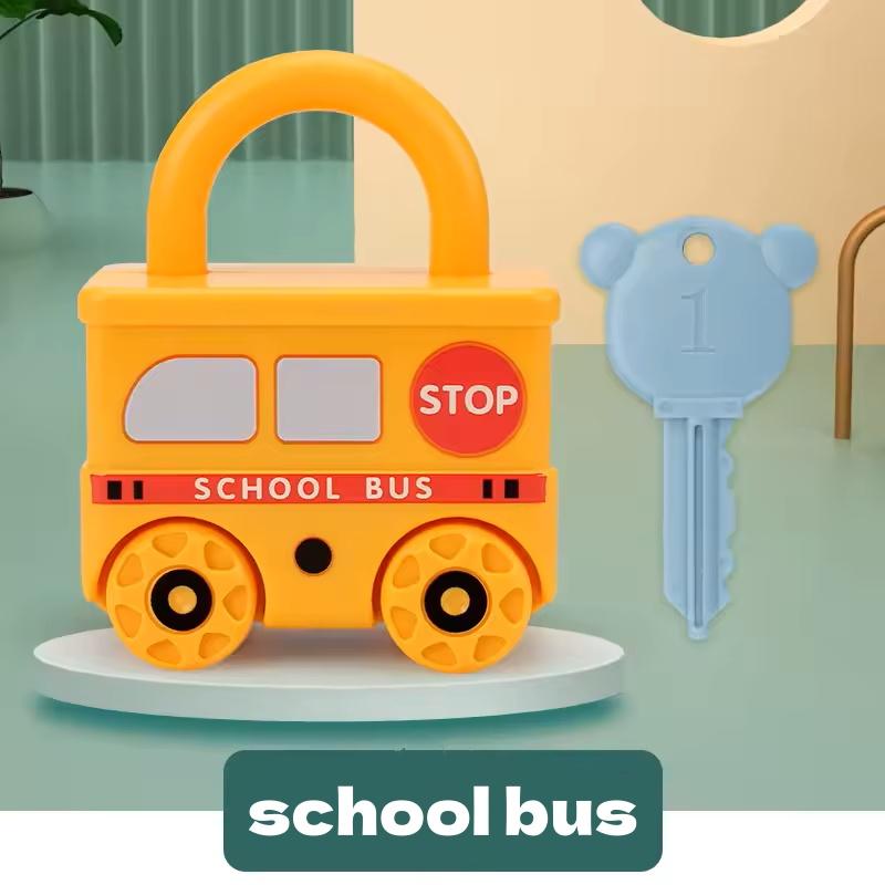 

Пазл в форме машинки, игрушка-замок с ключом для детей, развивающая, для интеллектуального развития, для когнитивных способностей, игра на расстегивание пряжек жёлтый