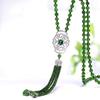 New Chinese Style Retro Versatile Necklace Jewelry Clothing Pendant Green Crystal Pendant