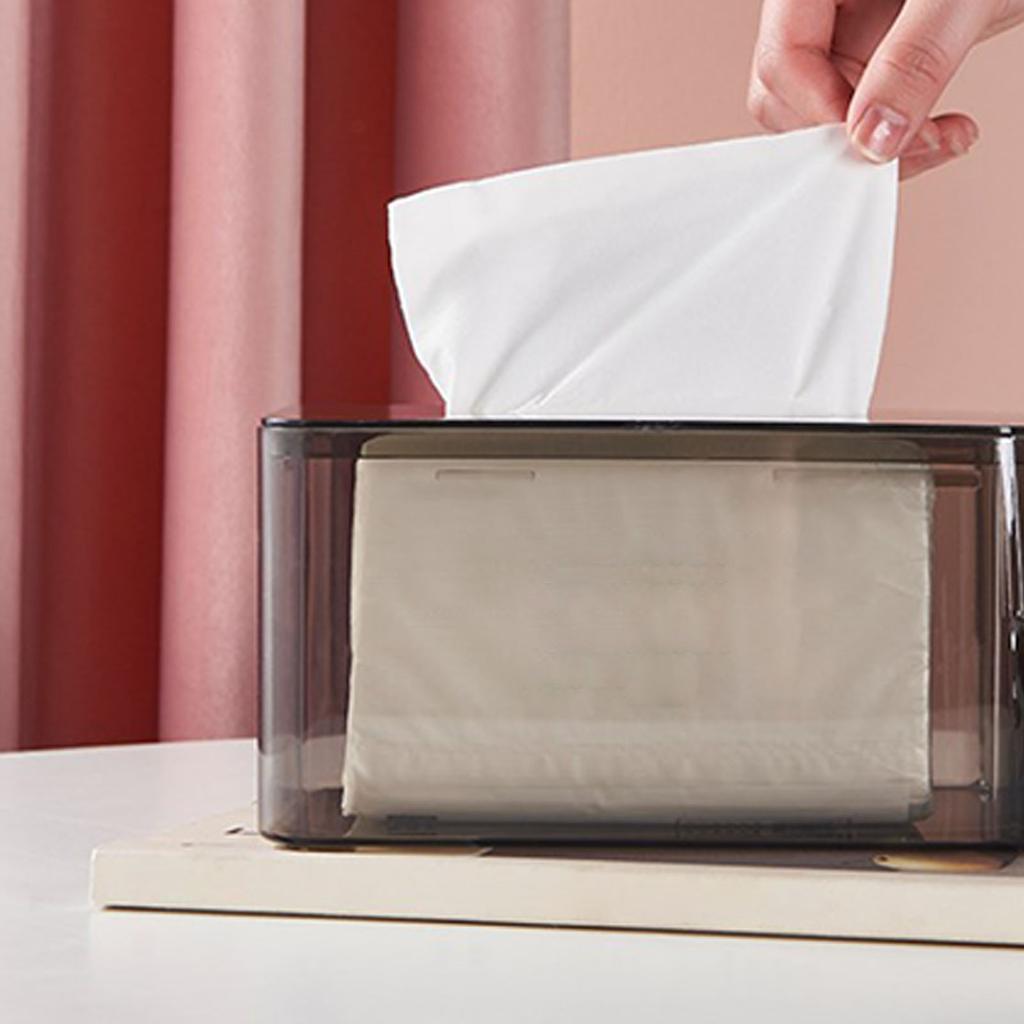 Transparente Taschentuchspenderbox Stilvoller Kunststoff Kosmetiktücher Servietten Organizer für Beistelltisch Wohnzimmer