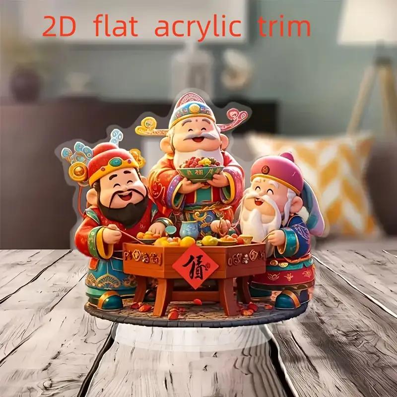 Colorful God of Wealth Symbolizes the Traditional Festival Role of Prosperityperfect for New Year Home Decora and Desktop Decora
