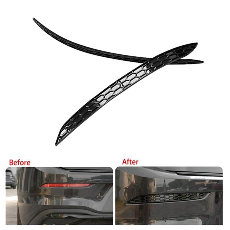 Modified Black Glossy Honeycomb Tail Rear Reflector Fog Light Lamp Cover Trim Strip for Golf 8 MK8 Rline
