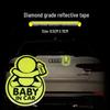 Reflective Baby In Car Sticker - Self-Adhesive Diamond Grade Warning Sticker