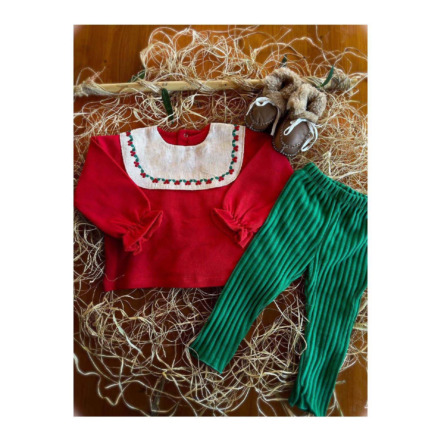 

Kokinali Baby Collar New Year Concept Children s Bottom And Top Set 3 Yaş красный