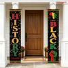 2D Flat, 2D Flat - 2D Flat, 2D Flat - 2D Flat Banner, 2pcs Set Black History Month Theme Polyester Door Banner 30 X 180Cm Double-Sided Vertical Design