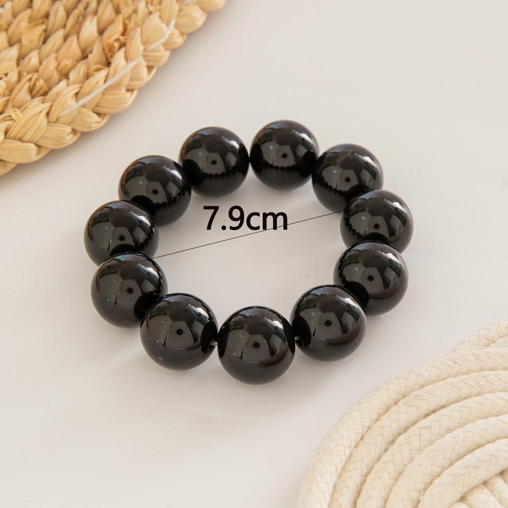 Colorful Big Bead Bracelet Resin Punk Statement Wristband Holiday Jewelry Accessory for Women