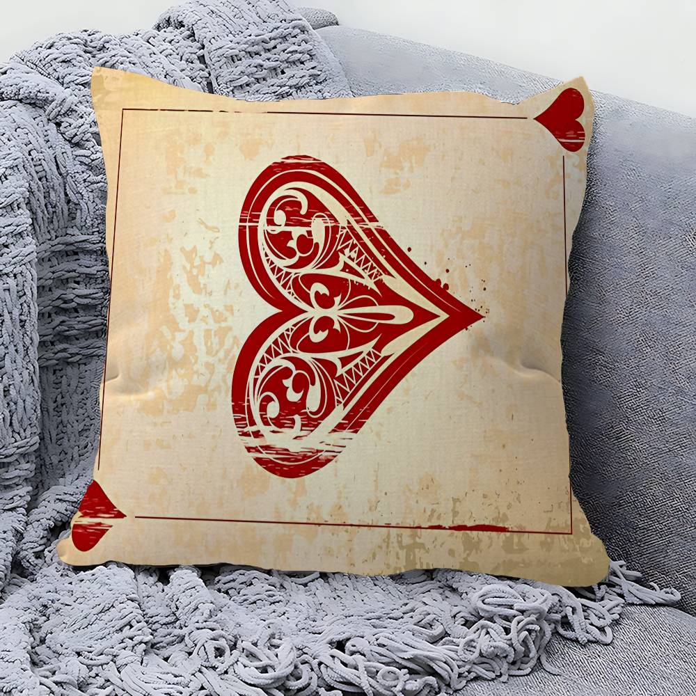 Poker Pattern Game Maple Design Cushion Cover Happy Autumn Harvest decor Holiday Decorati Pillow Cover