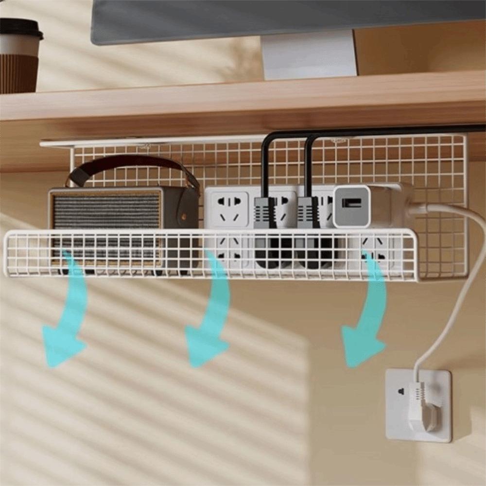 High Quality Under-desk Cable Management Tray No Drill with Clamp Wire Socket Storage Metal Desk Cable Organizer Home