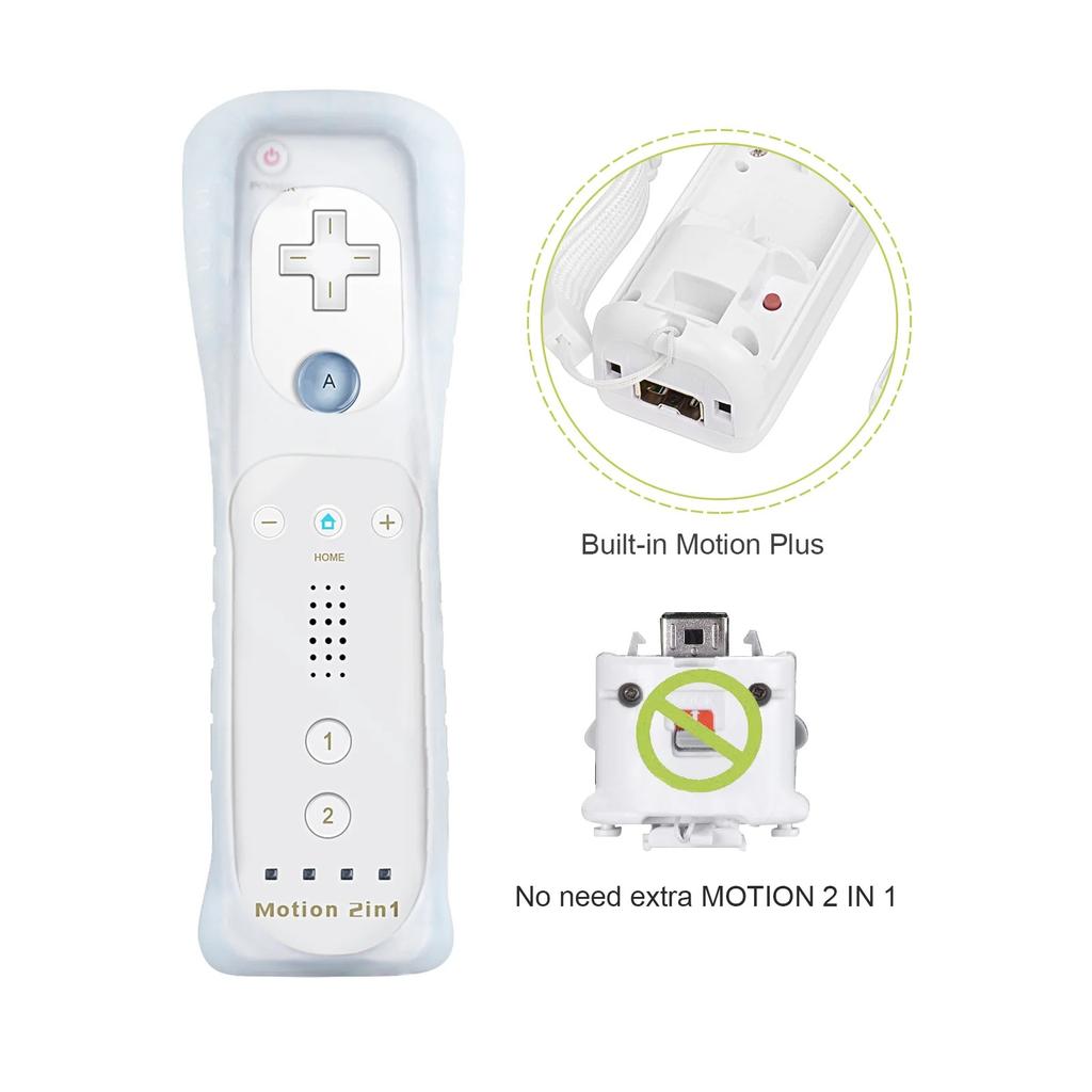 NEW Controller for Nintendo Wii, Wii Remote with Silicone Case and Strap Compatible with Nintendo Wii/Wii U/Wii Mini with Motion