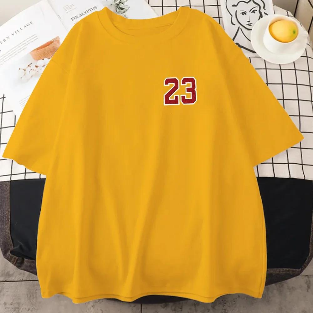 Sports Tops Number 23 Cotton T-shirts Print Y2K Men T Shirt Basketball Tee Unisex Casual Oversized Streetwear Men Clothing