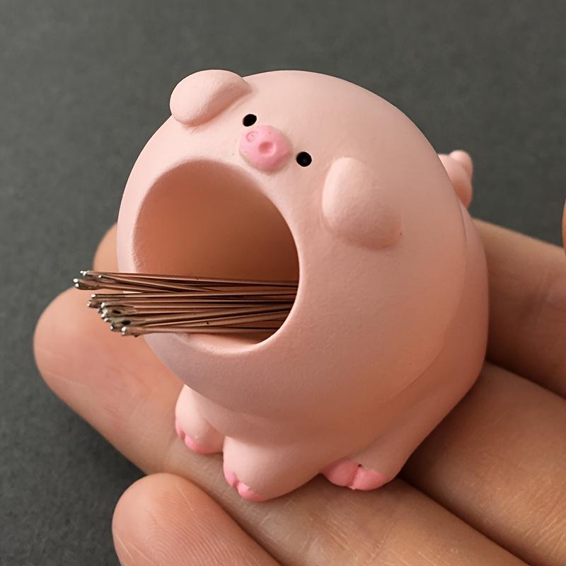 Cute Small Pen Pencil Needle Storage Case Holder Kawaii Resin Animal Paper Clip Toothbrush Mini Organizer Office Desk Decor