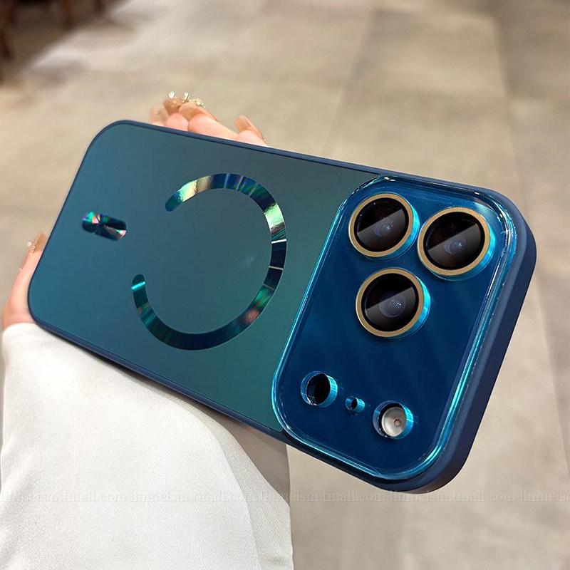 Large Luminous Magnetic iPhone 17 Case with Lens Film and Frosted Design for Apple Type C.