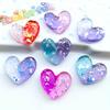 20pcs Colored Sequin Heart-shaped Resin Pendant for Jewelry Accessories