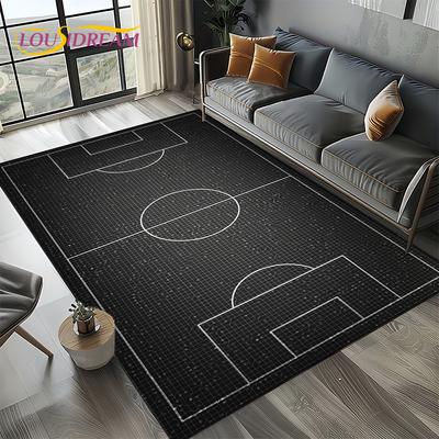 27 Stil Fußballfeld Fußball Sport Teppich Teppich für Wohnzimmer Schlafzimmer Zuhause Sofa Dekoration, Kinderbereich Teppich Rutschfeste Bodenmatte