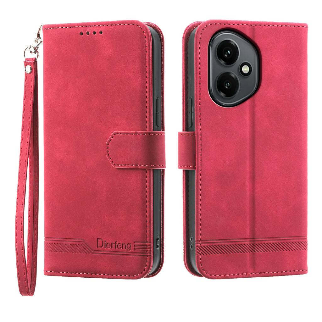 DIERFENG DF-03 För Honor 400 5G (Global) Fodral Linjer Präglat Plånbok Läder Telefonskal