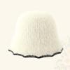 Face Revealing Small Knitted Hat Knitted Basin Hat Sweet Plush Fisherman Hat  Outdoor