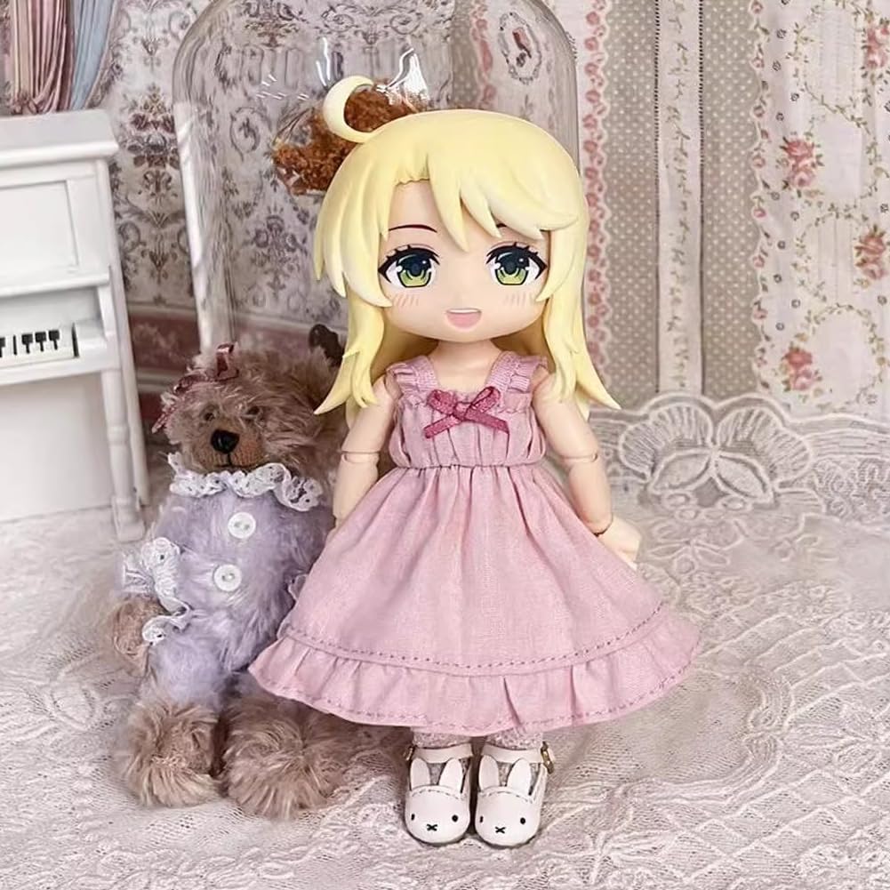 rakulifey Obitsu 11 Outfit Dress Clothes Set OB11 Size Clothes for 11cm Obitsu Body One-Piece (White)