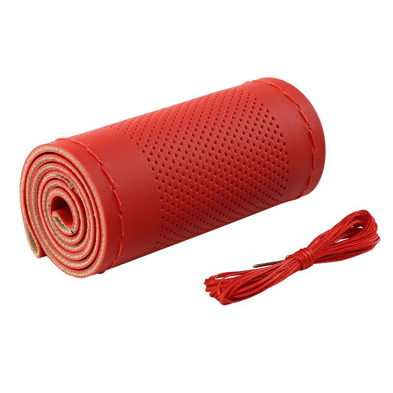 

Сверхтонкая Сделай сам Ручной работы Плетеная из Натуральной Кожи Дышащая Оплетка на Руль с Иглой и Нитью Защитный Чехол на Руль A3