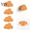 Solid Wood Wardrobe Knobs Cloud Shaped Wooden for Cabinets & Drawers, Cabinet Handles Decorative Wall Hooks Kids with Screws, Nordic Style Nursery
