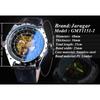 JARAGAR Men's Business Casual Blue Glass Hollowed-out Large Dial Automatic Mechanical Watch GMT1151-1