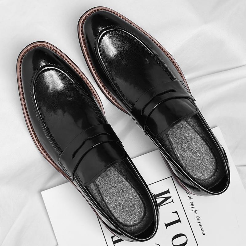 Fashion High Quality Genuine Leather Business Casual Shoes Fashion Comfortable Soft Loafers Large Sizes 37-48 Men's Elegant Party Shoes