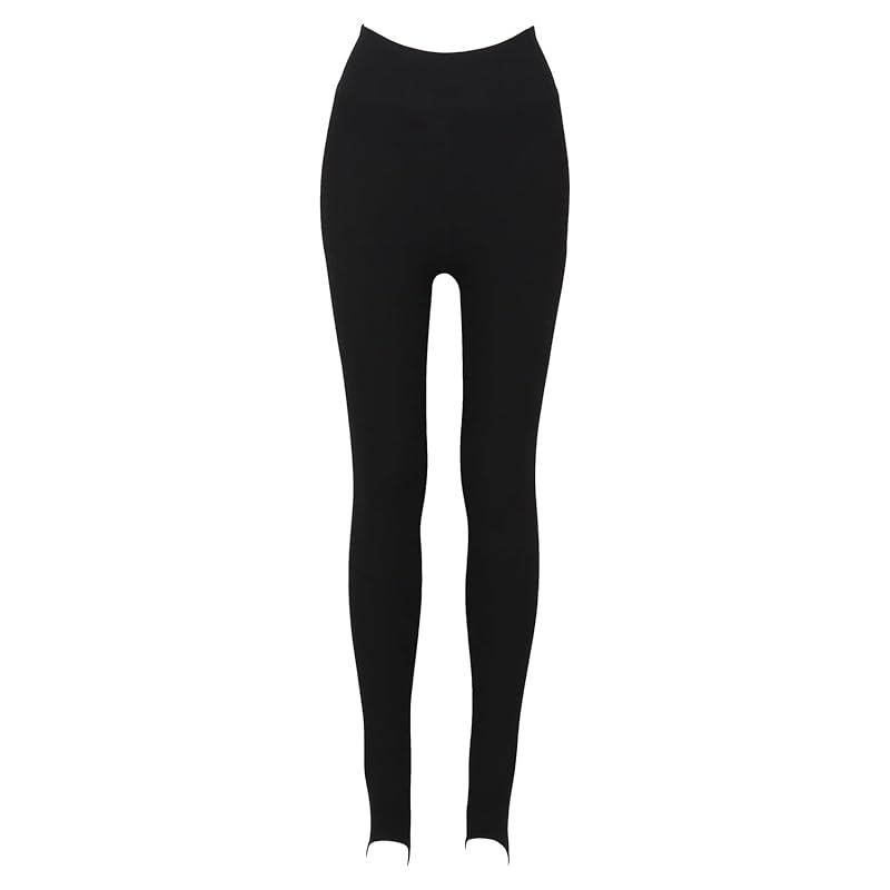 

[Kobe lettuce] [ Fleece lining ] 2 types of ribbed leggings to choose from [J1090] free Torenka short black