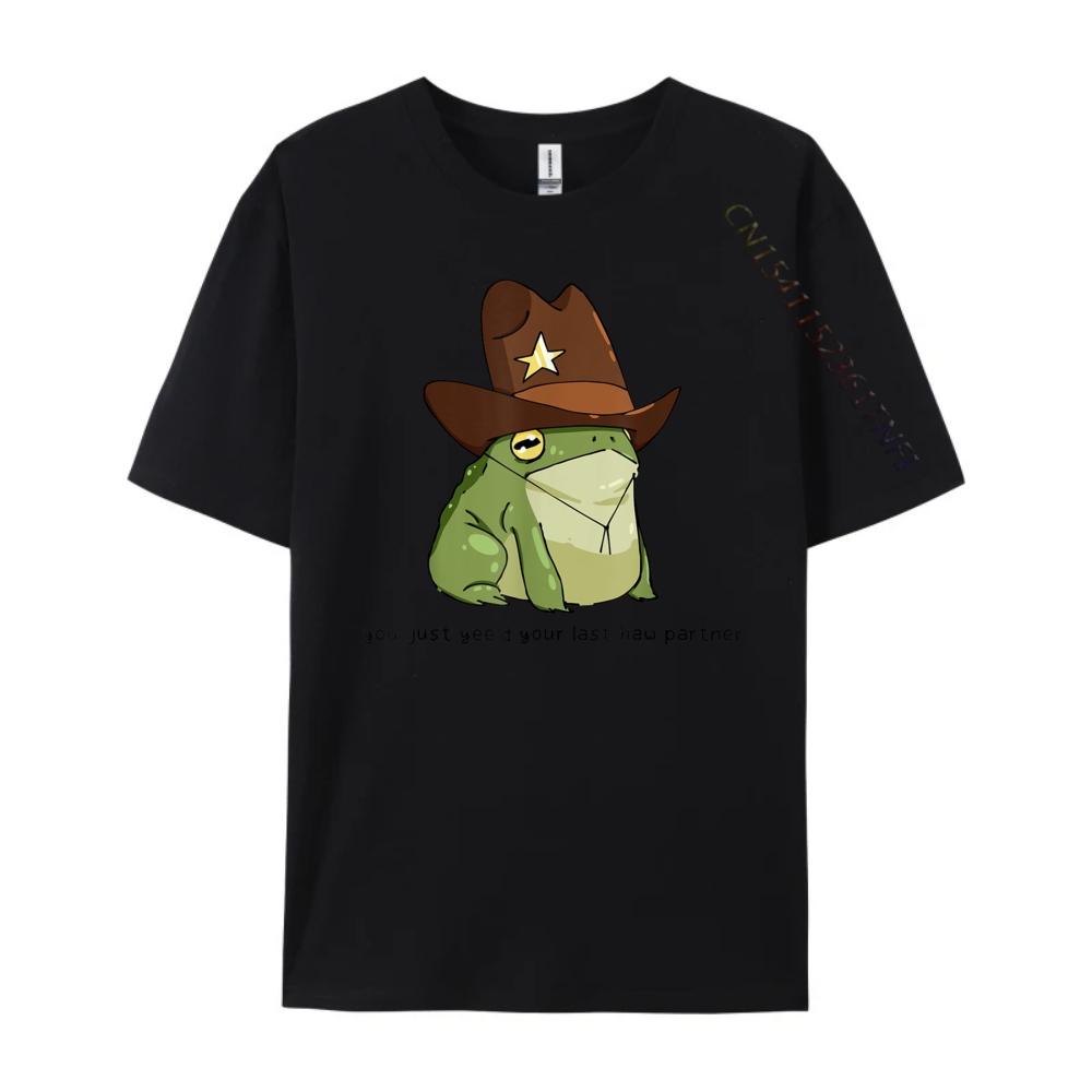 Funny You Just Yeed Your Last Haw Partner Cowboy Frog Meme 3XL Men Clothing Graphic T Shirts T Shirts Chinese Style