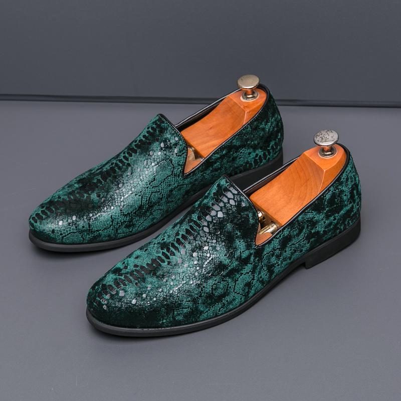 Fashion Classic Snake Pattern Men Oxford Shoes Plus Size High Quality Leather Formal Business Loafers Male Evening Party Dress Shoes